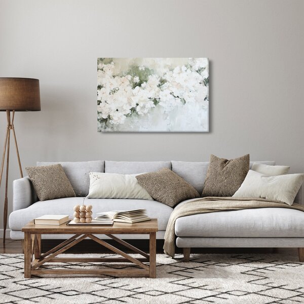 Slika - Apstrakcija bijelog cvijeća (90x60 cm)