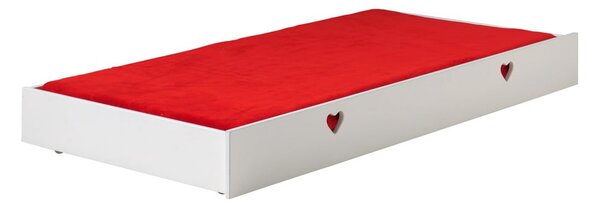 Bijeli dječji krevet od masivnog bora s dodatnim ležajem s prostorom za pohranu 90x200 cm AMORI – Vipack