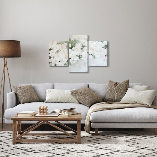 Slika - Apstrakcija bijelog cvijeća (90x60 cm)