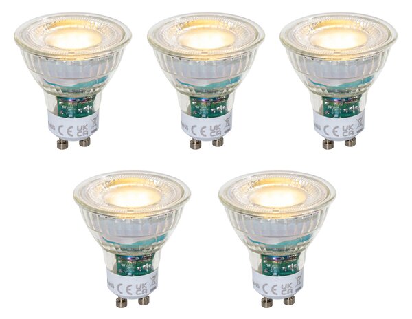 Set od 5 GU10 50mm prigušivih LED žarulja prozirne 2,5W 450 lm 2700K