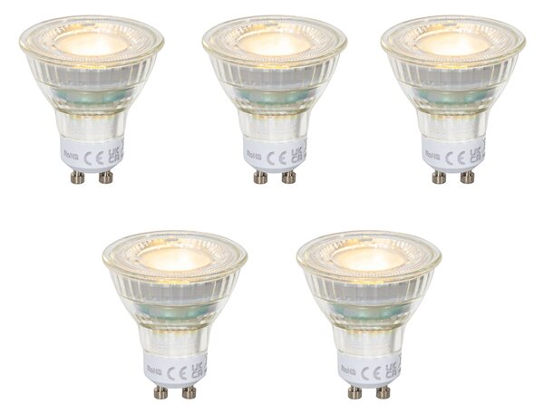 Set od 5 GU10 50mm LED žarulja prozirne 2.5W 450 lm 2700K