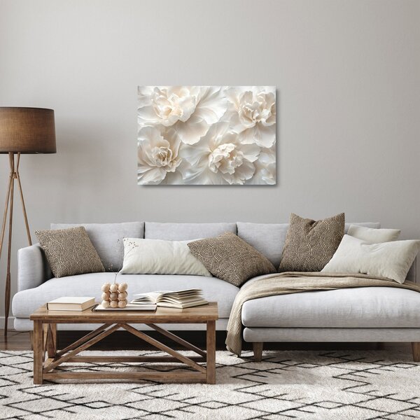 Staklena slika - Nježne božure (70x50 cm)