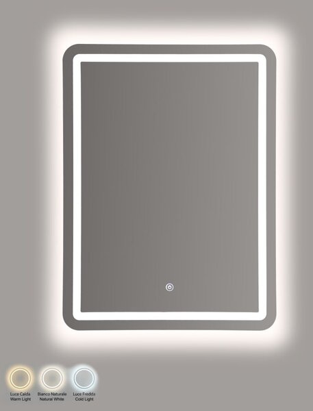 Zidno ogledalo LED Simple Rectangular