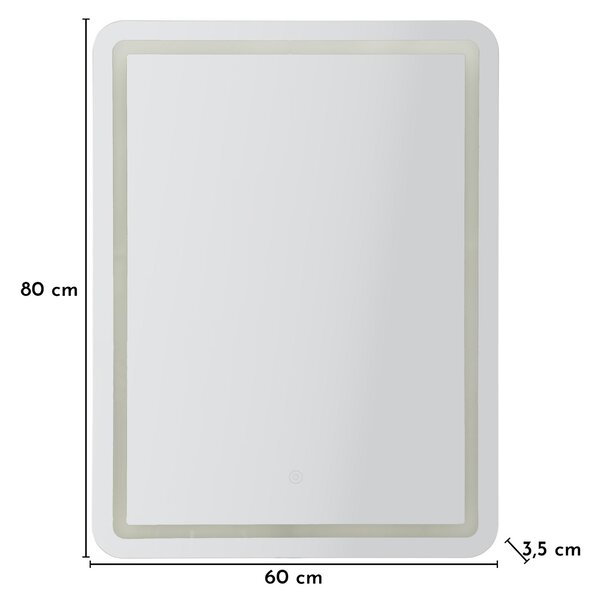 Zidno ogledalo LED Simple Rectangular