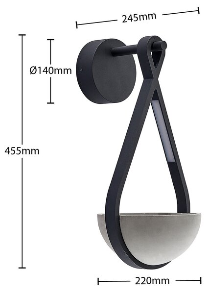 Vanjske Svjetiljka Lucande, Florka, Sivo, Balkon, Metal, Moderan