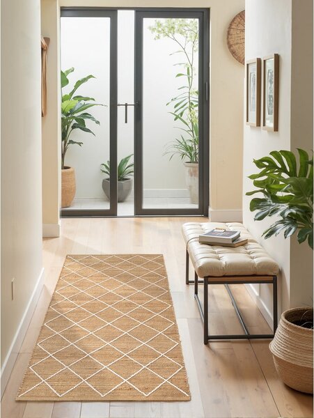Ručno rađena jutenia staza u prirodnoj boji 80x200 cm Kunu – Hanse Home