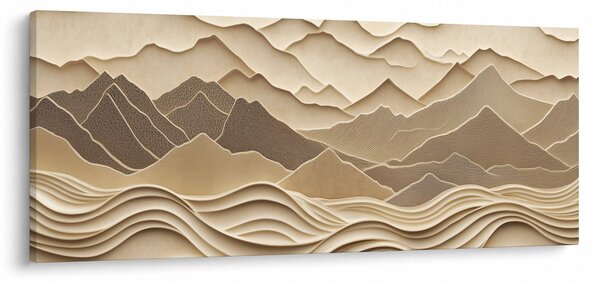Slika - 3D linije planina (120x50 cm)