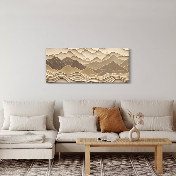 Slika - 3D linije planina (120x50 cm)