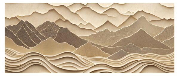 Slika - 3D linije planina (120x50 cm)