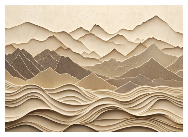 Slika - 3D linije planina (70x50 cm)