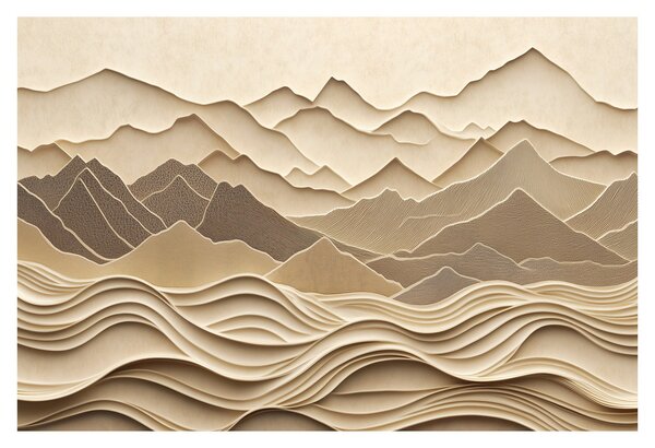 Slika - 3D linije planina (90x60 cm)