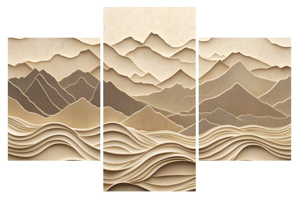 Slika - 3D linije planina (90x60 cm)