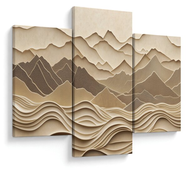 Slika - 3D linije planina (90x60 cm)