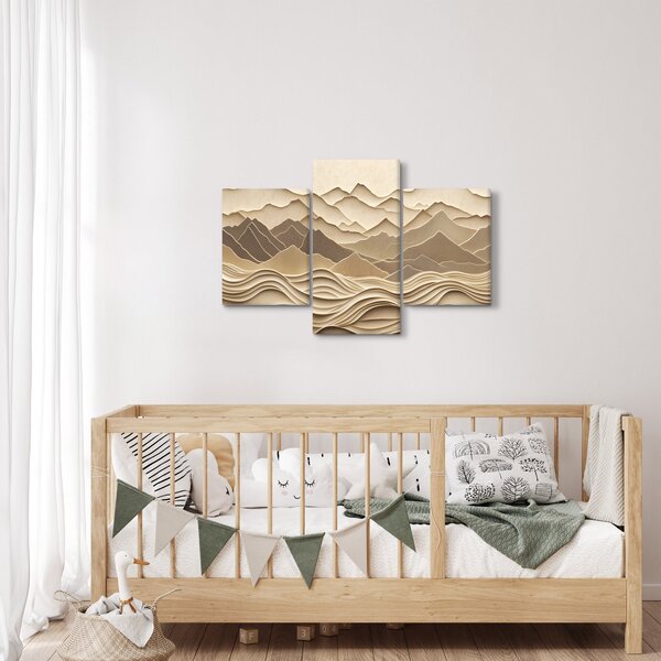 Slika - 3D linije planina (90x60 cm)