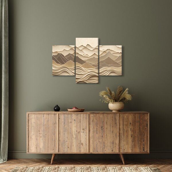 Slika - 3D linije planina (90x60 cm)