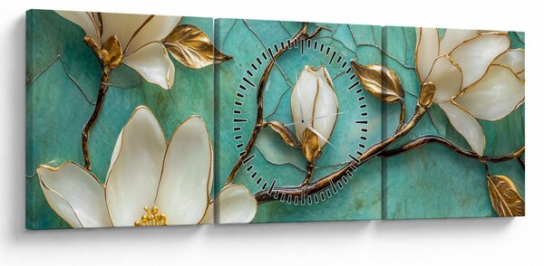 Slika - 3D magnolije (sa satom) (90x30 cm)