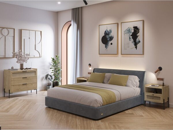 Niska komoda u dekoru hrasta u prirodnoj boji 90x80 cm Inca – Marckeric