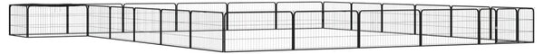 VidaXL Ograda za pse s 24 panela crna 100 x 50 cm čelik obložen prahom