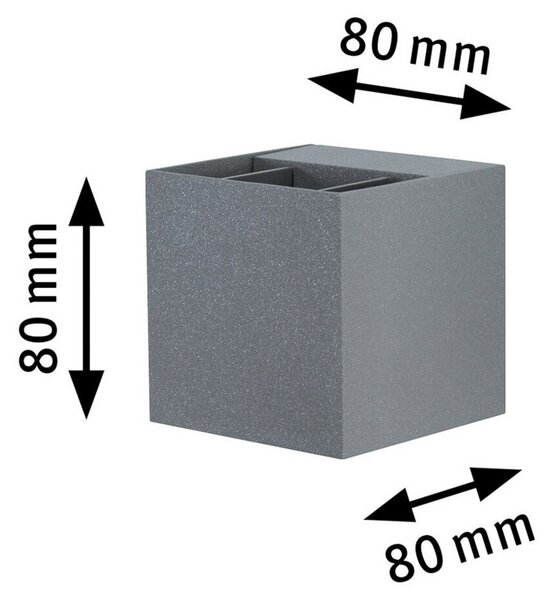 Cybo vanjska zidna svjetiljka 8x8 cm siva 2.700 K - Paulmann