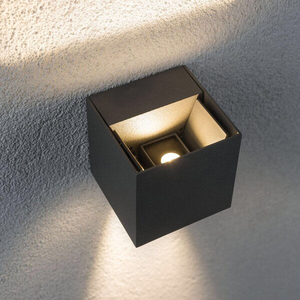 Cybo vanjska zidna svjetiljka 8x8 cm siva 2.700 K - Paulmann