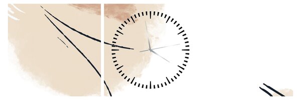 Slika - Bijela apstrakcija (sa satom) (90x30 cm)
