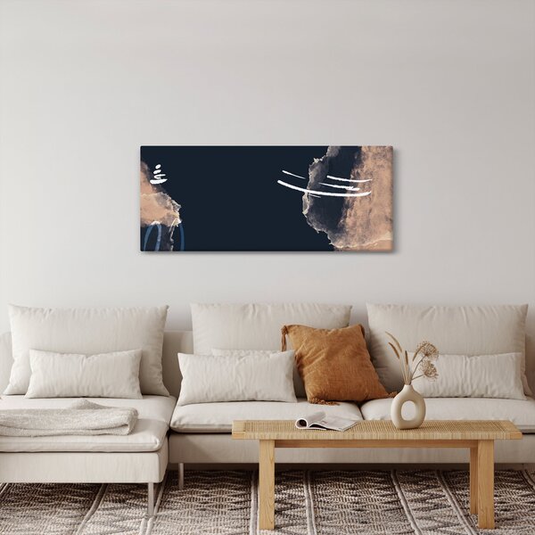 Slika - Tamnoplava apstrakcija (120x50 cm)