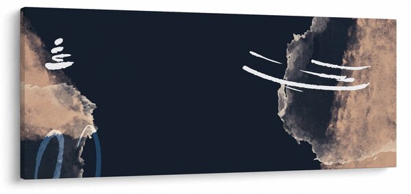 Slika - Tamnoplava apstrakcija (120x50 cm)