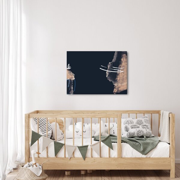 Slika - Tamnoplava apstrakcija (70x50 cm)