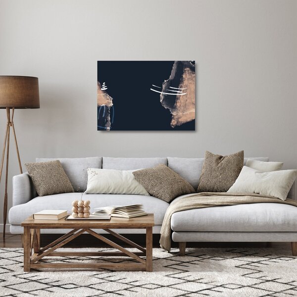 Staklena slika - Tamnoplava apstrakcija (70x50 cm)