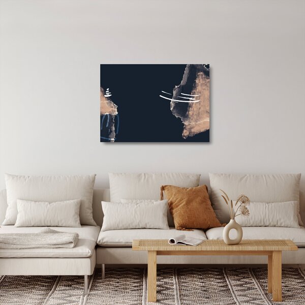 Staklena slika - Tamnoplava apstrakcija (70x50 cm)