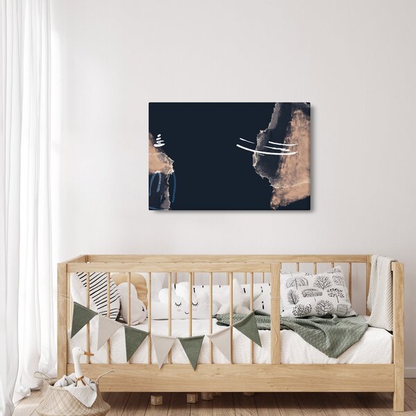 Slika - Tamnoplava apstrakcija (90x60 cm)