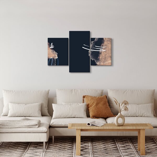 Slika - Tamnoplava apstrakcija (90x60 cm)