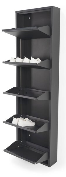 Crni metalni preklopni ormarić za cipele 50x169x15 cm Billy – Spinder Design