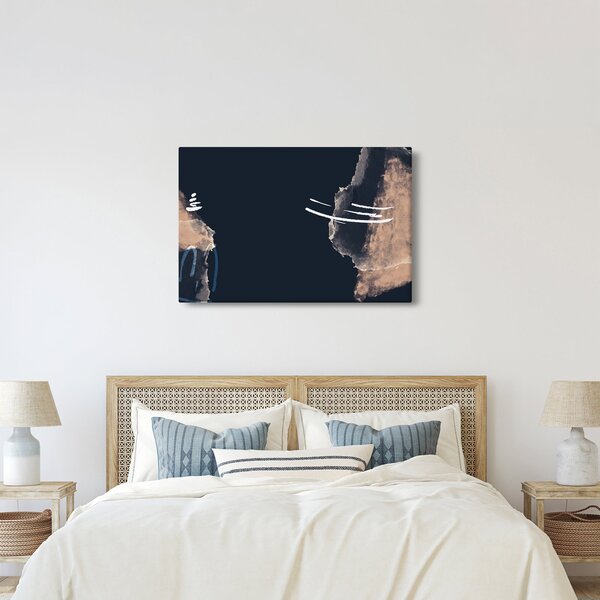 Slika - Tamnoplava apstrakcija (90x60 cm)