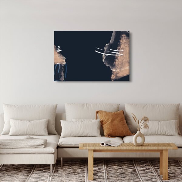 Slika - Tamnoplava apstrakcija (90x60 cm)