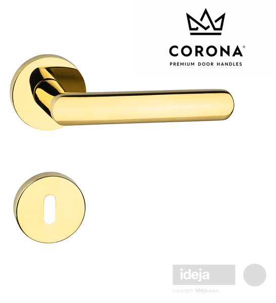 Kvaka Corona® Icona R slim mesing sjaj <span>okrugla rozeta na ključ, cilindar ili wc</span> Cilindar