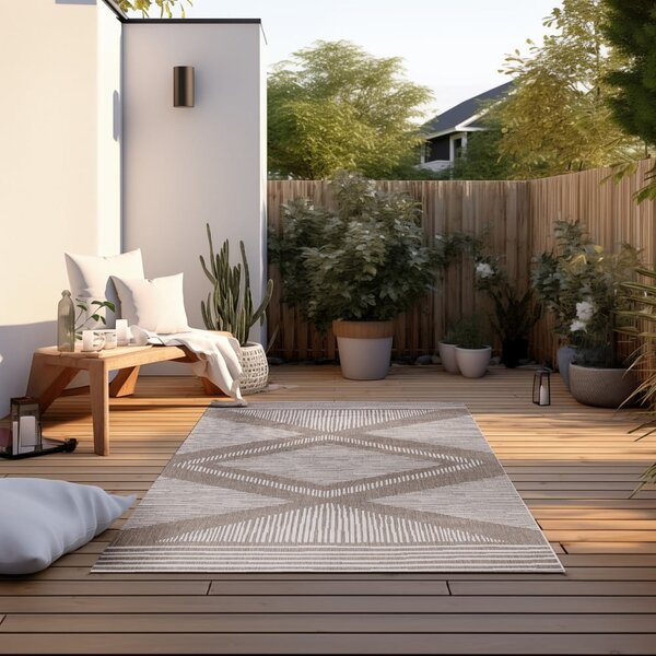 Smeđi/krem vanjski tepih 80x150 cm Gemini – Elle Decoration