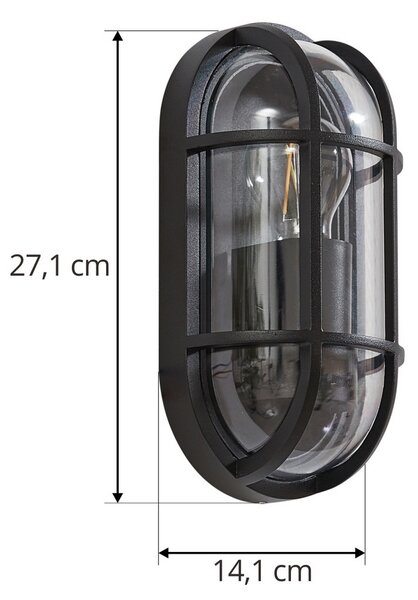 Vanjske Svjetiljka Lucande, Serine, prigušiv, Crno, Balkon, Aluminij