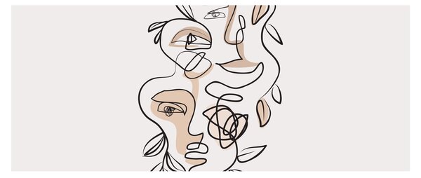 Slika - Line art tretmani lica (120x50 cm)