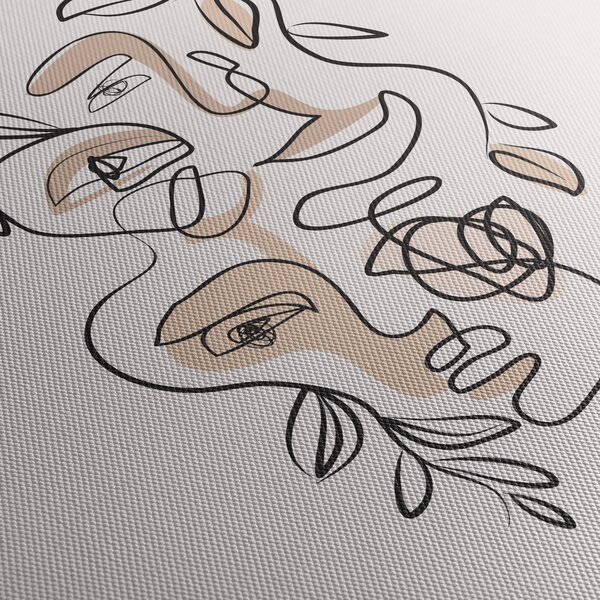 Slika - Line art tretmani lica (70x50 cm)