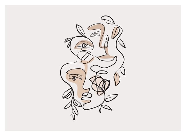 Slika - Line art tretmani lica (70x50 cm)