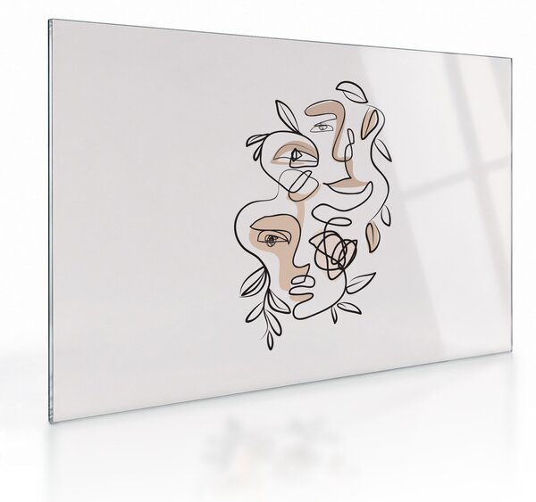 Staklena slika - Line art tretmani lica (70x50 cm)
