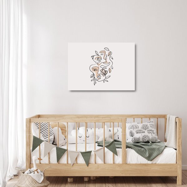 Staklena slika - Line art tretmani lica (70x50 cm)