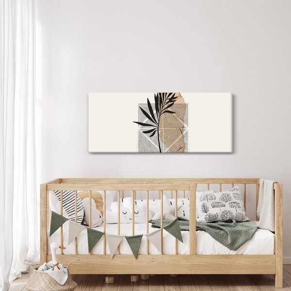 Slika - Apstrakcija s tropskim lišćem N⁰1 (120x50 cm)