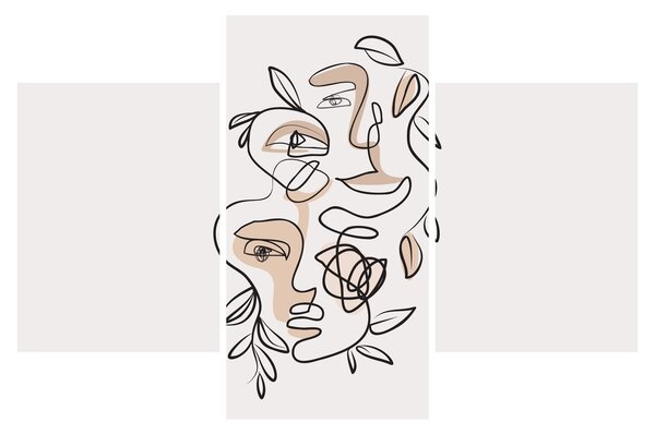 Slika - Line art tretmani lica (90x60 cm)