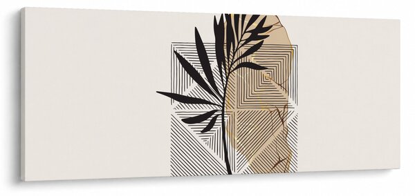 Slika - Apstrakcija s tropskim lišćem N⁰1 (120x50 cm)