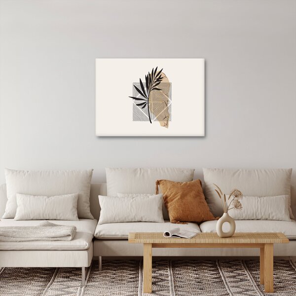Slika - Apstrakcija s tropskim lišćem N⁰1 (70x50 cm)
