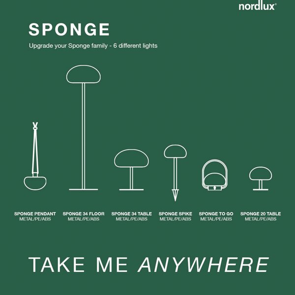 Vanjske Svjetiljka Nordlux, Sponge table, prigušiv, Crno, Plastika, Moderan