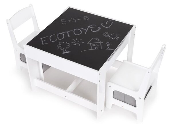 Dječji set namještaja: drveni stol + 2 stolice