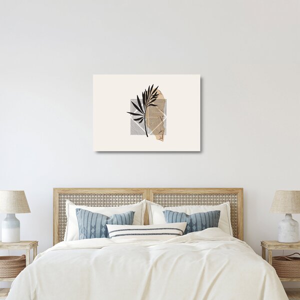Staklena slika - Apstrakcija s tropskim lišćem N⁰1 (70x50 cm)